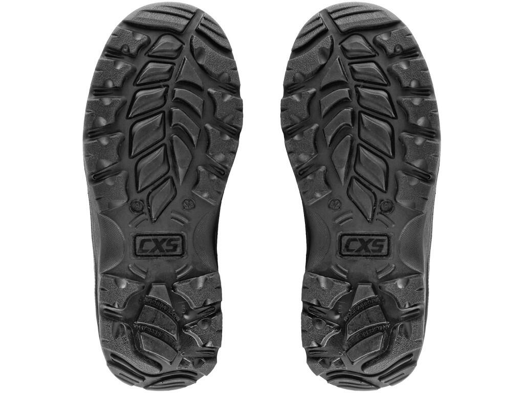 Low footwear CXS STONE PYRIT S2: Low footwear, leather with steel toe cap, reflective accessories. Material: 1,6 - 1,8 mm cow hydrophobic split embossed leather upper, Cambrelle l…