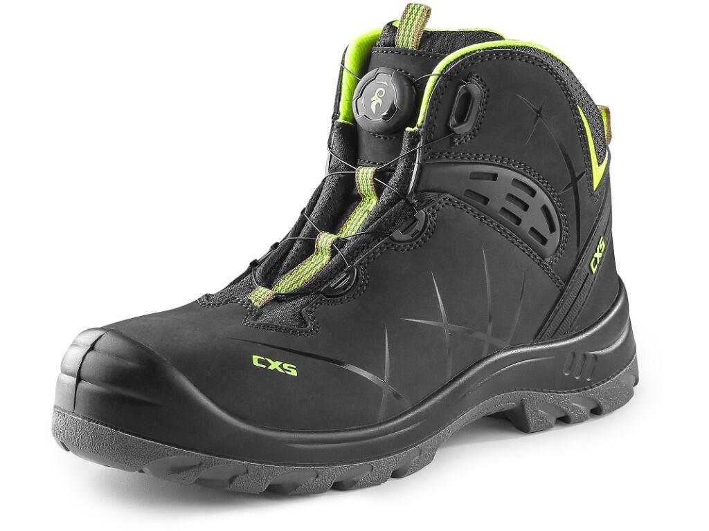 Ankle footwear CXS UNIVERSE STRATUS S3S: >Safety ankle footwear, leather, with plastic toe cap and Dyna-Flex® insole, reflective accessories. Special fastening system allows quick…