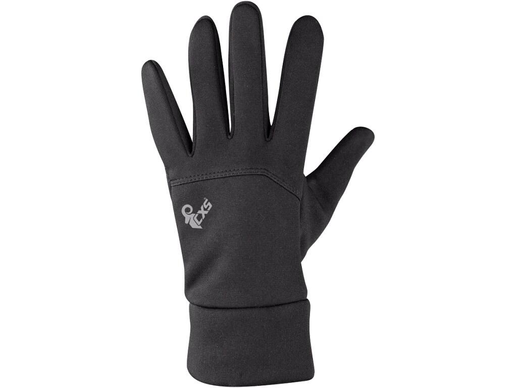 Gloves CXS LODUR: >Winter UNISEX gloves with fleece lining. Non-slip silicone applications in the palm and on the fingers. On the thumb and index finger there is a touch screen ma…