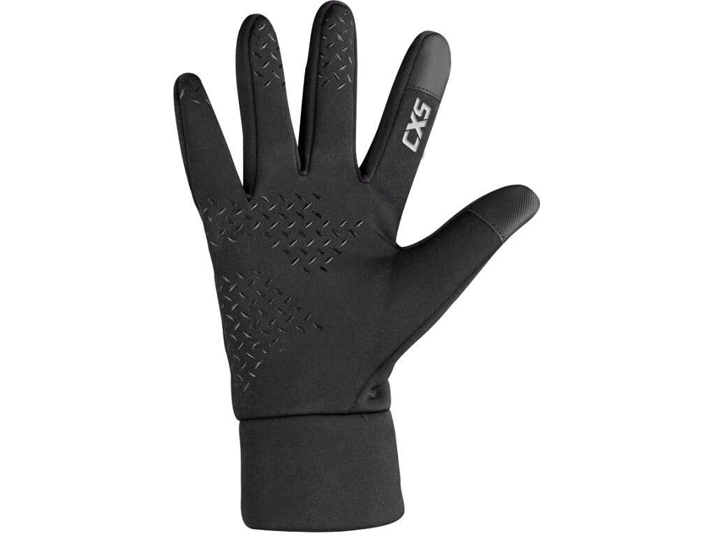 Gloves CXS LODUR: >Winter UNISEX gloves with fleece lining. Non-slip silicone applications in the palm and on the fingers. On the thumb and index finger there is a touch screen ma…
