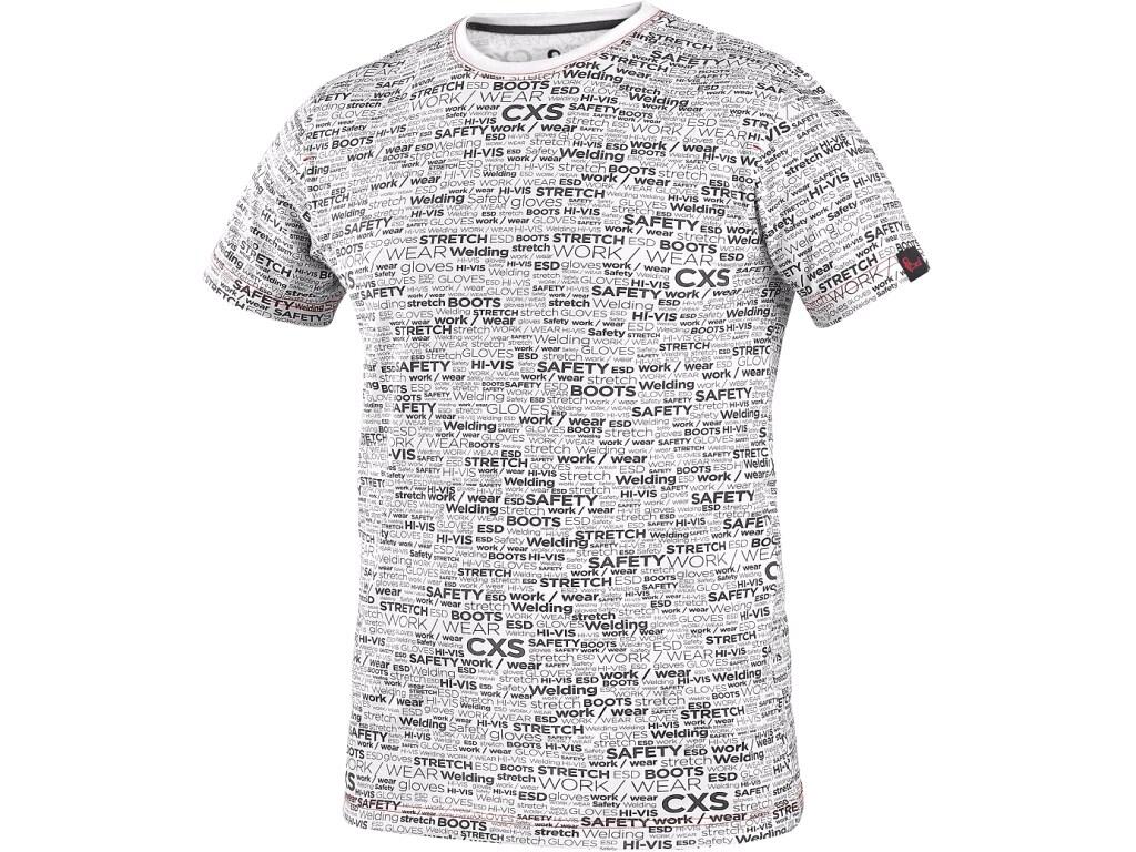 T-shirt CXS DARREN: T-shirt with short sleeve, round neck. Red stitching on sleeve and bottom hem. Stabilizing neck tape in grey/ red color. Flatbed printing on fabric with final…