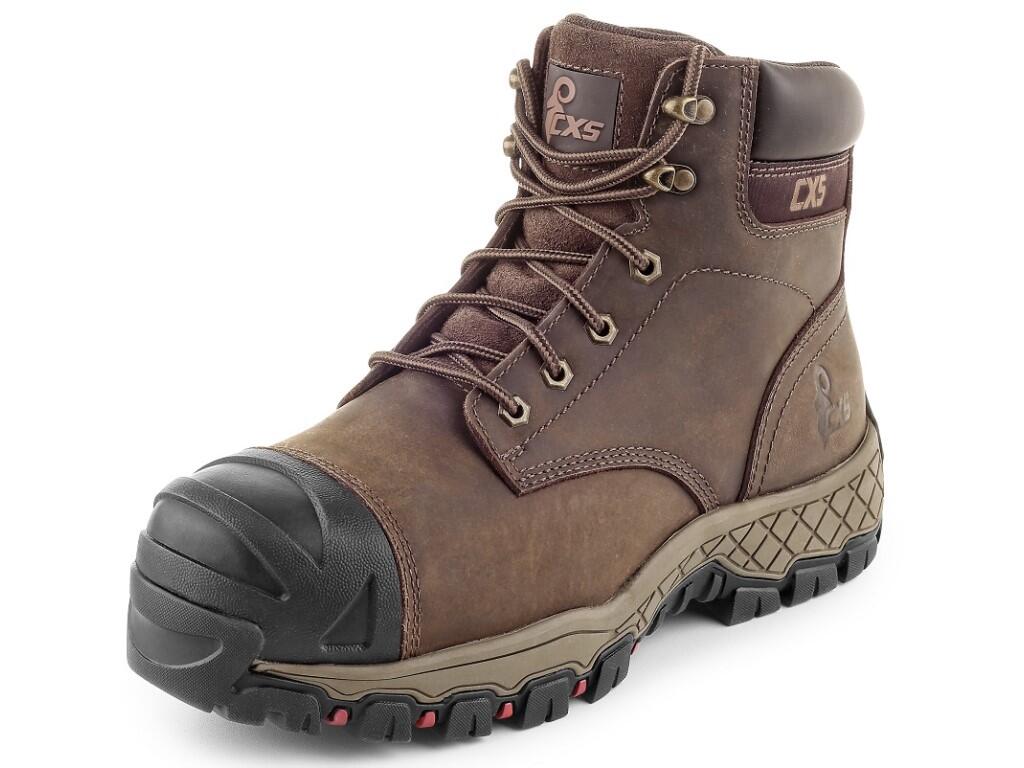 Ankle footwear CXS ROAD ELSTON S3S: High cut safety footwear with composite toe cap and insole. Material: upper made of high quality hydrophobic cowhide Crazy horse leather with a…