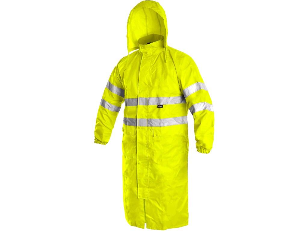 Coat BATH: High visible coat with reflective tapes, waterproof, taped seams, removable hood in collar, zipper fastening covered by trimming, raglan sleeves with rubber wristband,…
