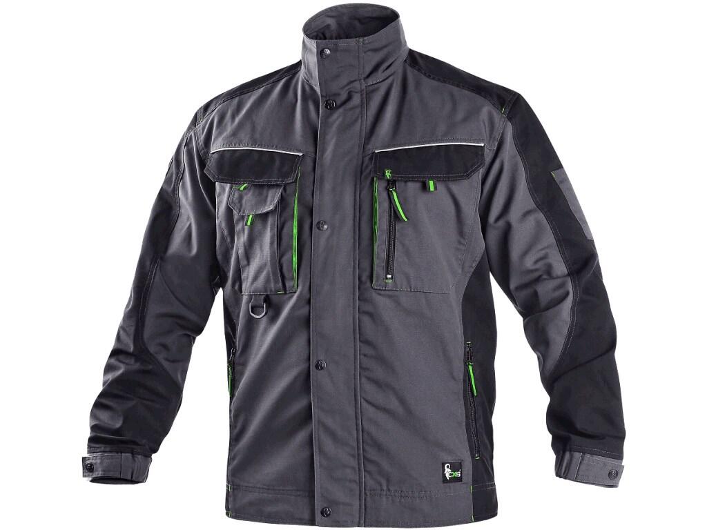 Jacket CXS SIRIUS: Men’s working jacket with fleece lining, shoulders reinforced by 600D polyester, sleeves with adjustable cuff, covered zipper fastening with snaps, multifunctio…