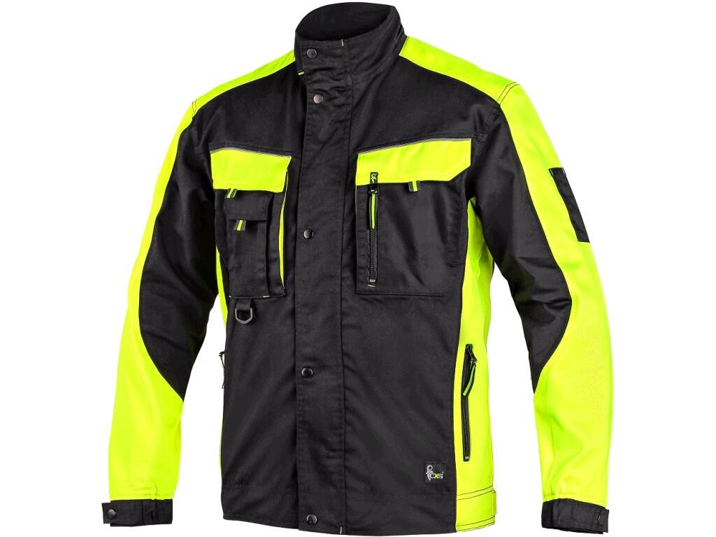 Jacket CXS SIRIUS: Men’s working jacket with fleece lining, shoulders reinforced by 600D polyester, sleeves with adjustable cuff, covered zipper fastening with snaps, multifunctio…