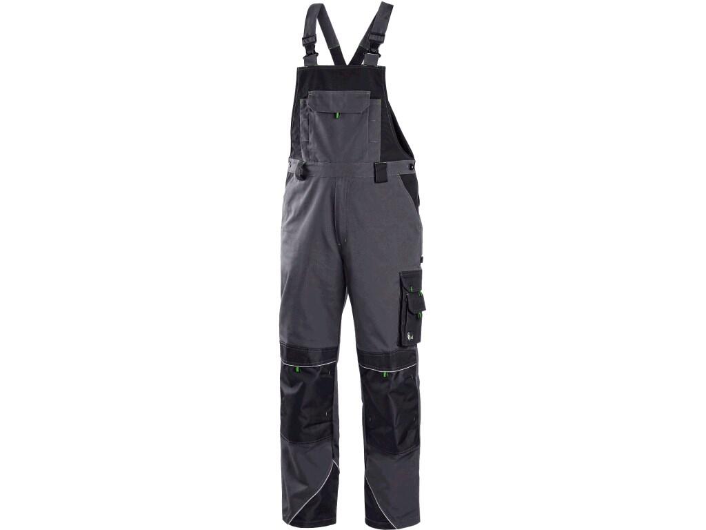 Bibpants CXS SIRIUS: Men’s working bib pants with flannel lining, bib flap pocket, waist with belt loops, rubber with button for size adjustment at the back, front pockets, multif…