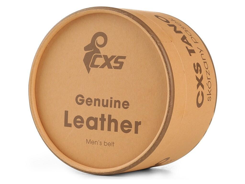 Belt CXS TANO: Universal leather belt with metal buckle and embossed CXS logo. Its elegant design makes it suitable for both work and formal wear. It can be shortened to the desir…