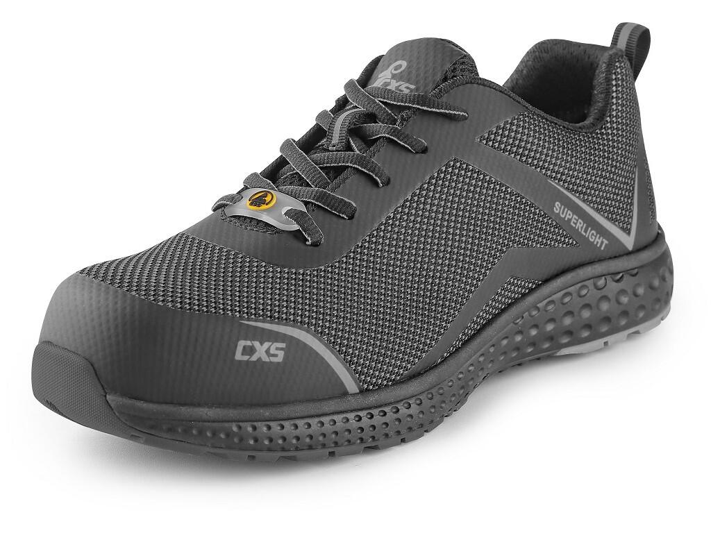 Low footwear CXS LAND BADU O1 ESD: Low ultralight ESD footwear with breathable upper and reflective accessories. Material: combined upper in lightweight and breathable knit with K…