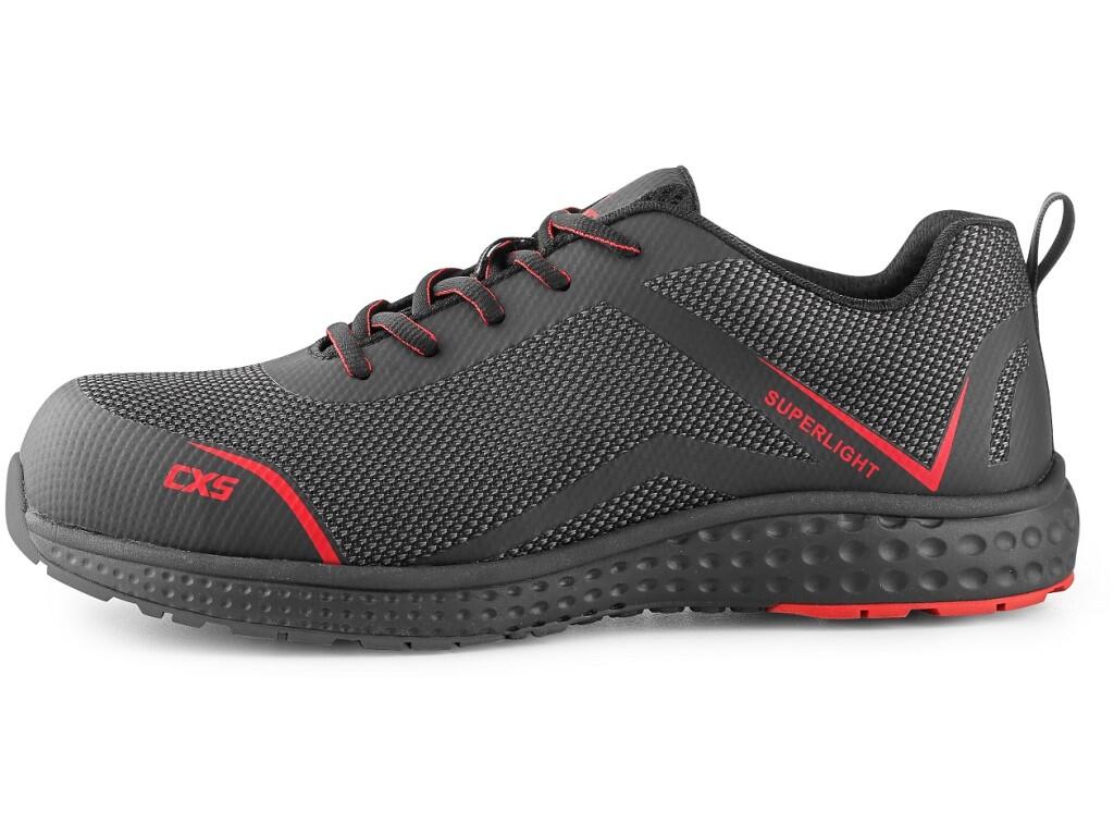 Low footwear CXS LAND FALCON S1PS: Safety ultralight footwear with breathable upper, protective toe cap, antipenetration insole and reflective accessories. Material: combined uppe…