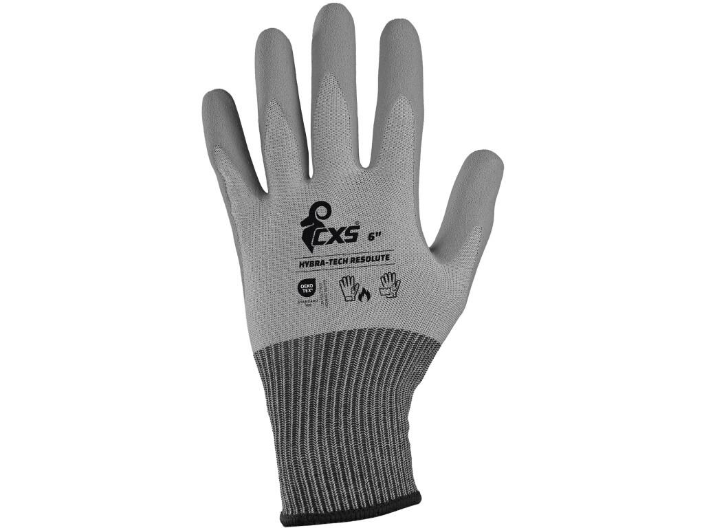 Gloves CXS HYBRA-TECH RESOLUTE: Seamless gloves made of elastic nylon knit. Palm and fingers coated with Soft-Pro latex with sandy finish for better grip and manipulation, while a…