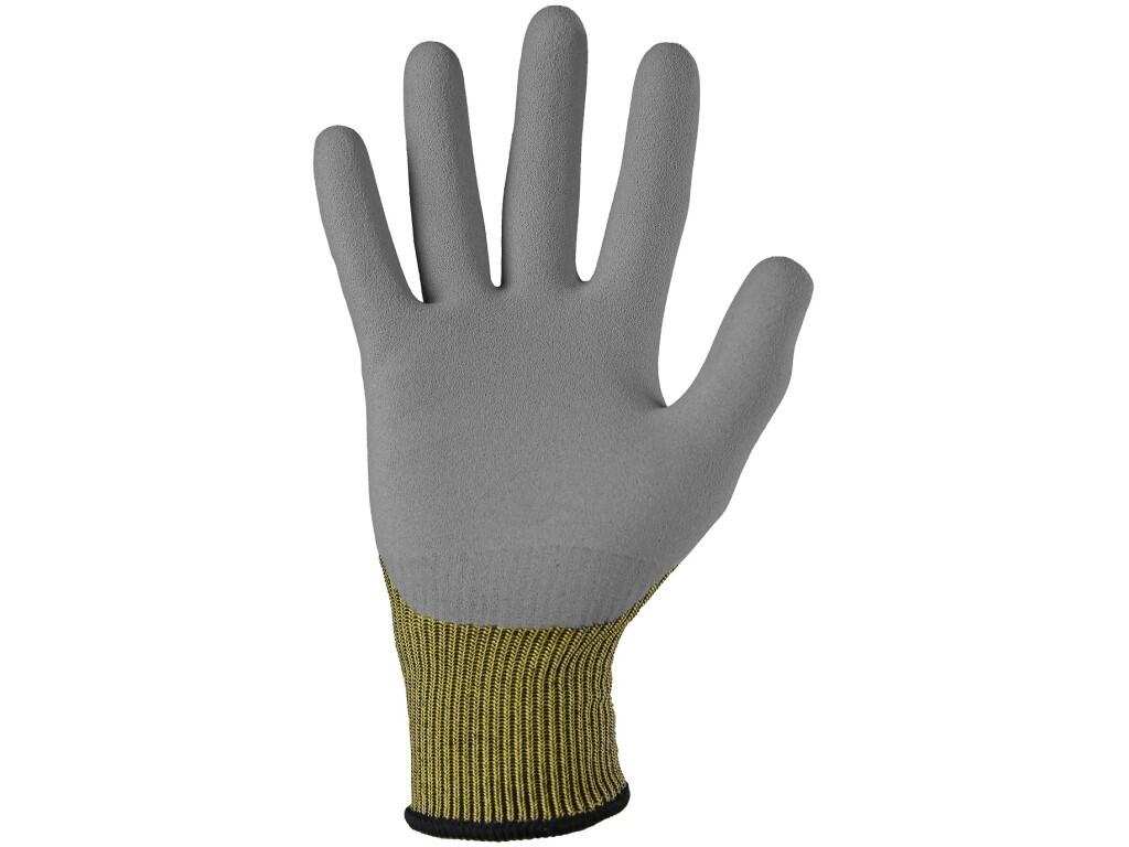 Gloves CXS HYBRA-TECH RESOLUTE: Seamless gloves made of elastic nylon knit. Palm and fingers coated with Soft-Pro latex with sandy finish for better grip and manipulation, while a…