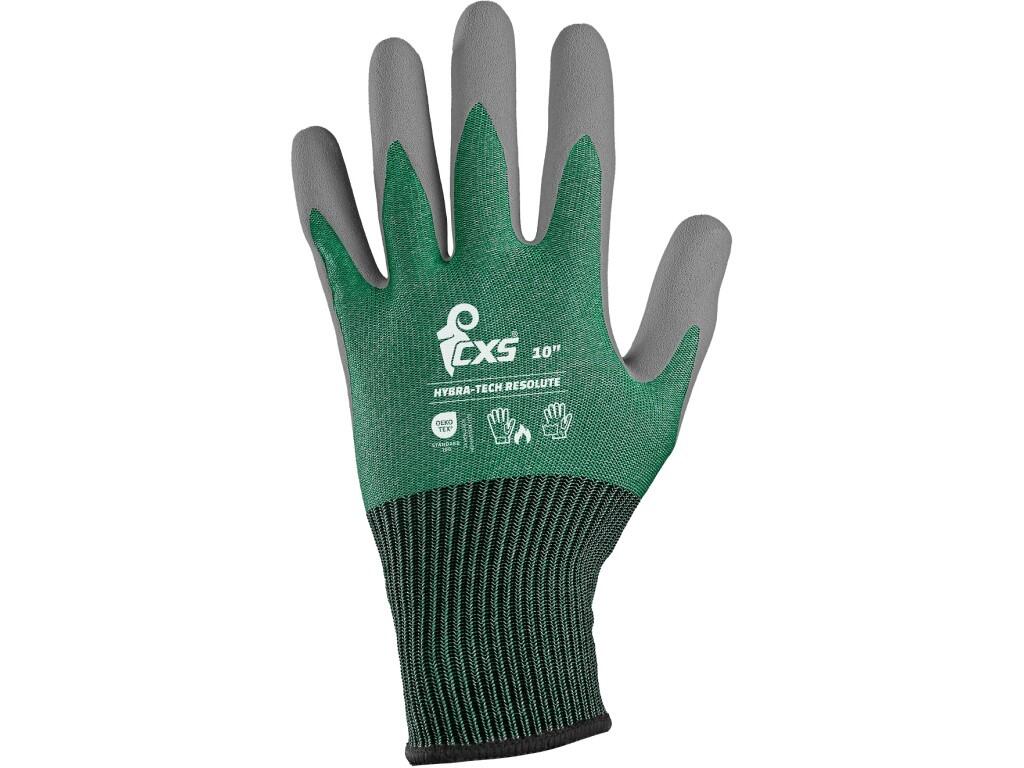 Gloves CXS HYBRA-TECH RESOLUTE: Seamless gloves made of elastic nylon knit. Palm and fingers coated with Soft-Pro latex with sandy finish for better grip and manipulation, while a…