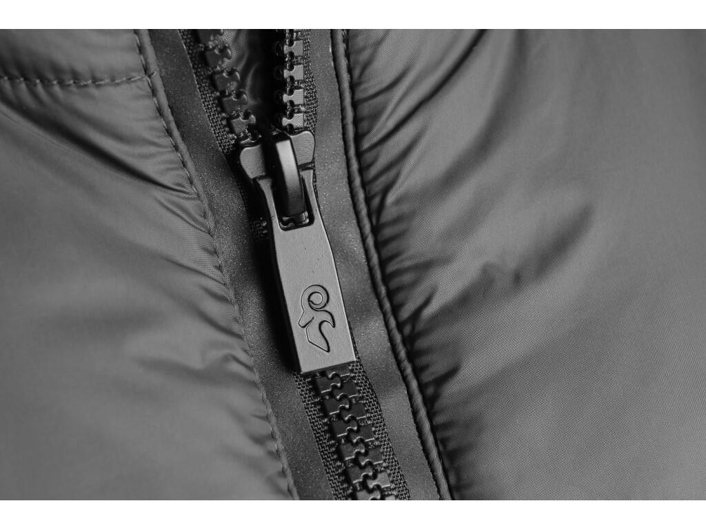 Vest CXS FONTANA: Ladies’ long padded vest with a detachable hood. The vest features a two-way zipper, side slits with a zipper, side pockets with zippers, and an inner pocket wit…