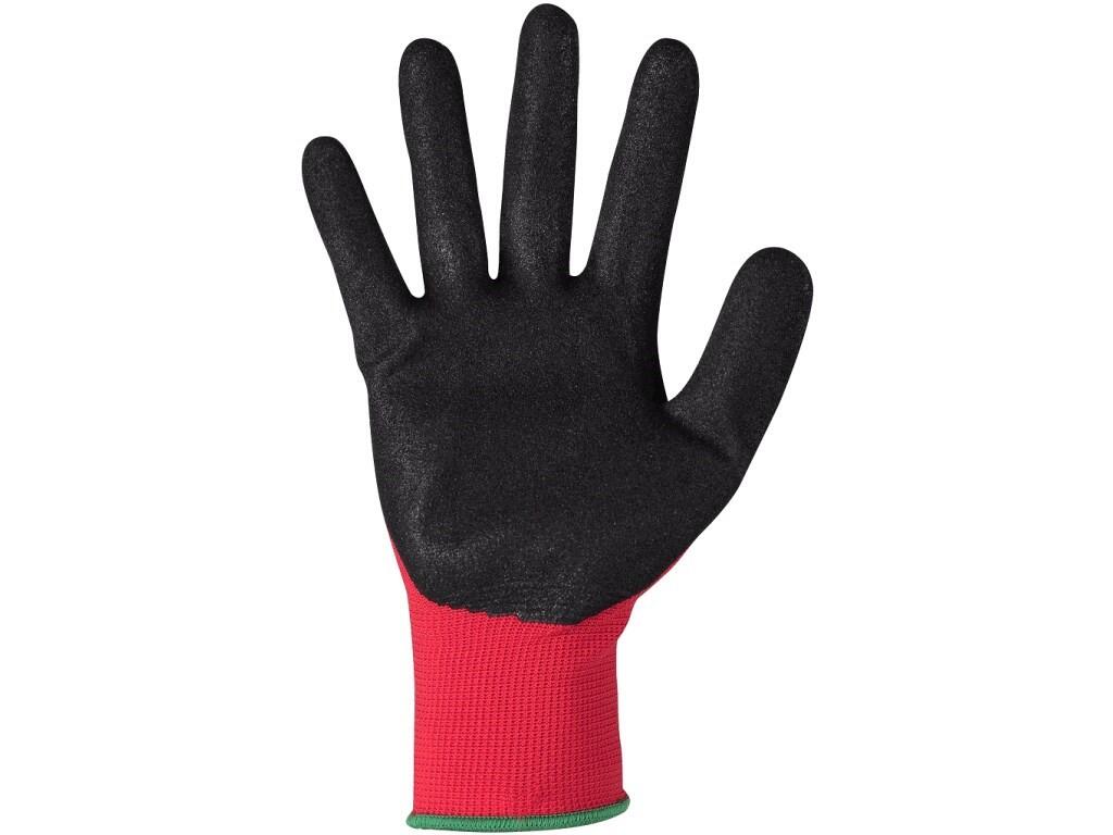 Gloves CXS ALVAROS with blister: Seamless gloves made of soft polyester knit. Palm and fingers coated with nitrile with sandy finish for better grip. Recommended application: logi…