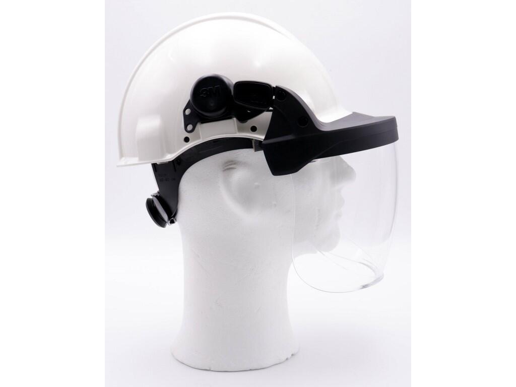 Shield holder 3M FH1: The holder is compatible with 3M shields, G3000 helmet and 3M earmuffs. Its attachment is quick and easy thanks to the snap-in system.