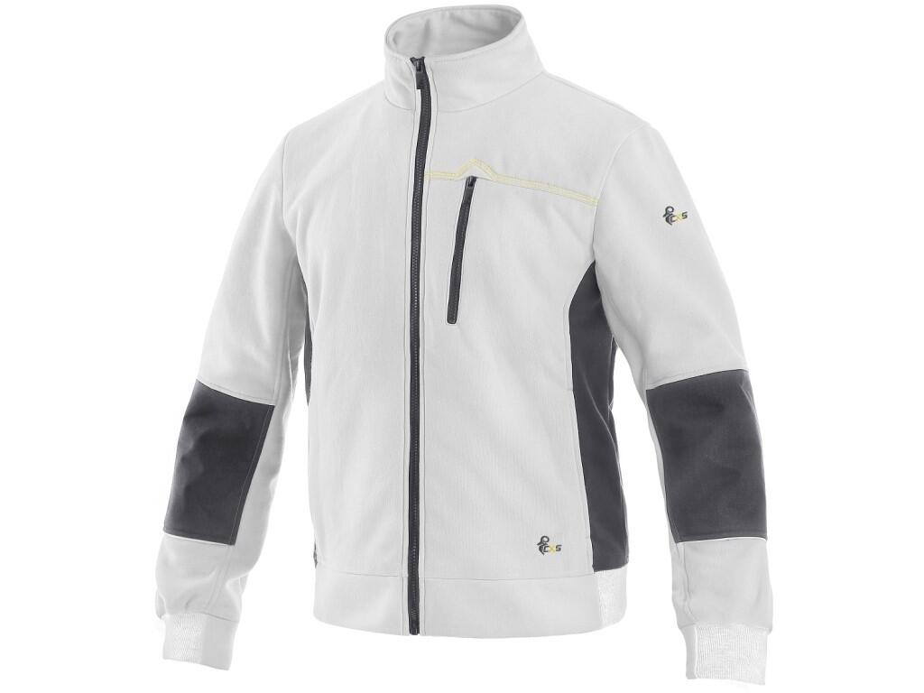 Sweatshirt CXS TEXAS: Men’s sweatshirt with zipper, waist and sleeves with elastic cuff, reinforced panels on elbows, chest zipper pocket, side zipper pockets, reflective accessor…