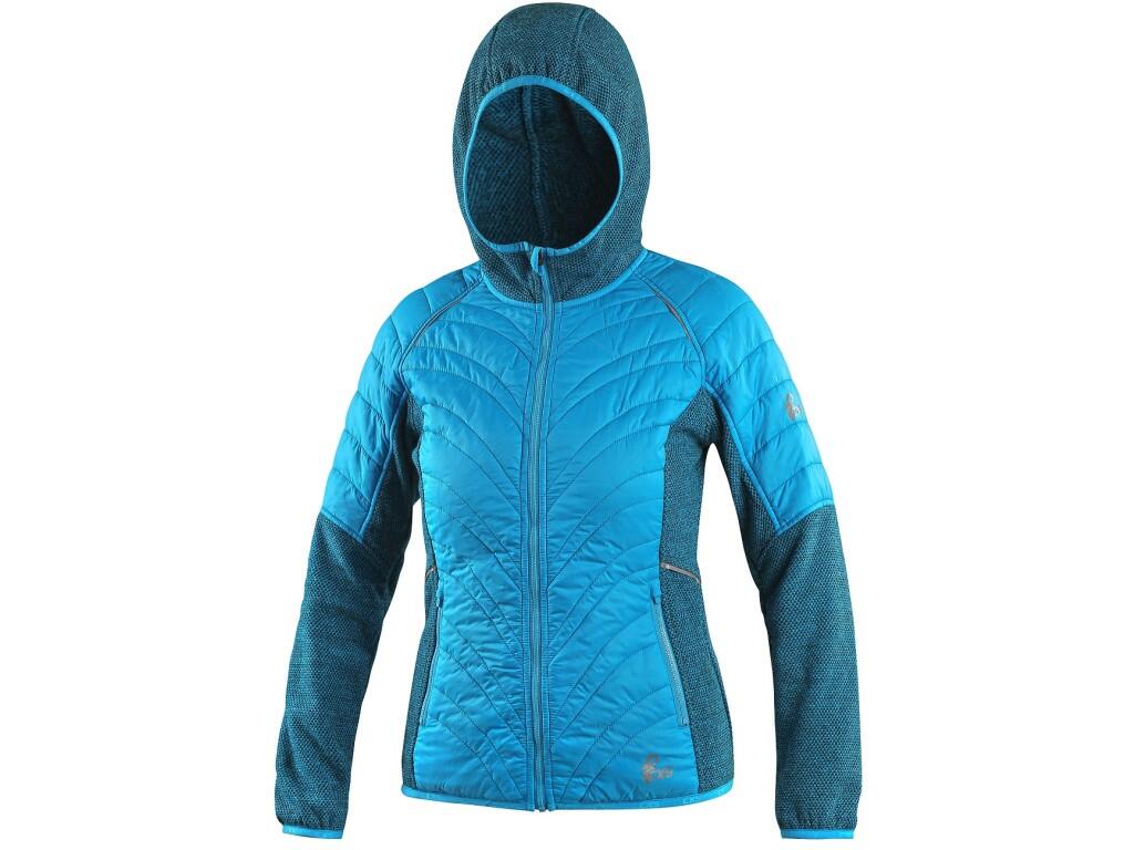 Jacket CXS TAMPA: Ladies’ leisure jacket made from a combination of materials. The quilted sections are lightly insulated, while the hood, sides, and sleeves are made from soft kn…