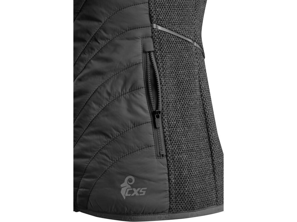 Jacket CXS TAMPA: Ladies’ leisure jacket made from a combination of materials. The quilted sections are lightly insulated, while the hood, sides, and sleeves are made from soft kn…