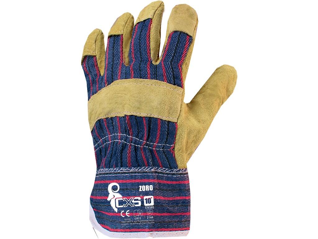 Gloves CXS ZORO: Combined gloves with palm lining. Recommended application: logistics, light industry, hobby, construction, agriculture.