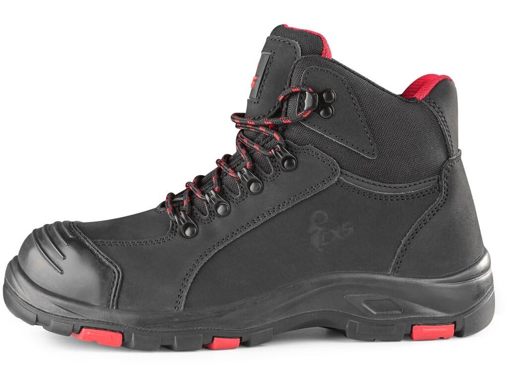 Ankle footwear CXS ROCK S3 DIORIT: Safety ankle leather footwear with a steel toe cap and insole, featuring a PVC reflective strip. Material: upper made of hydrophobic smooth nubu…