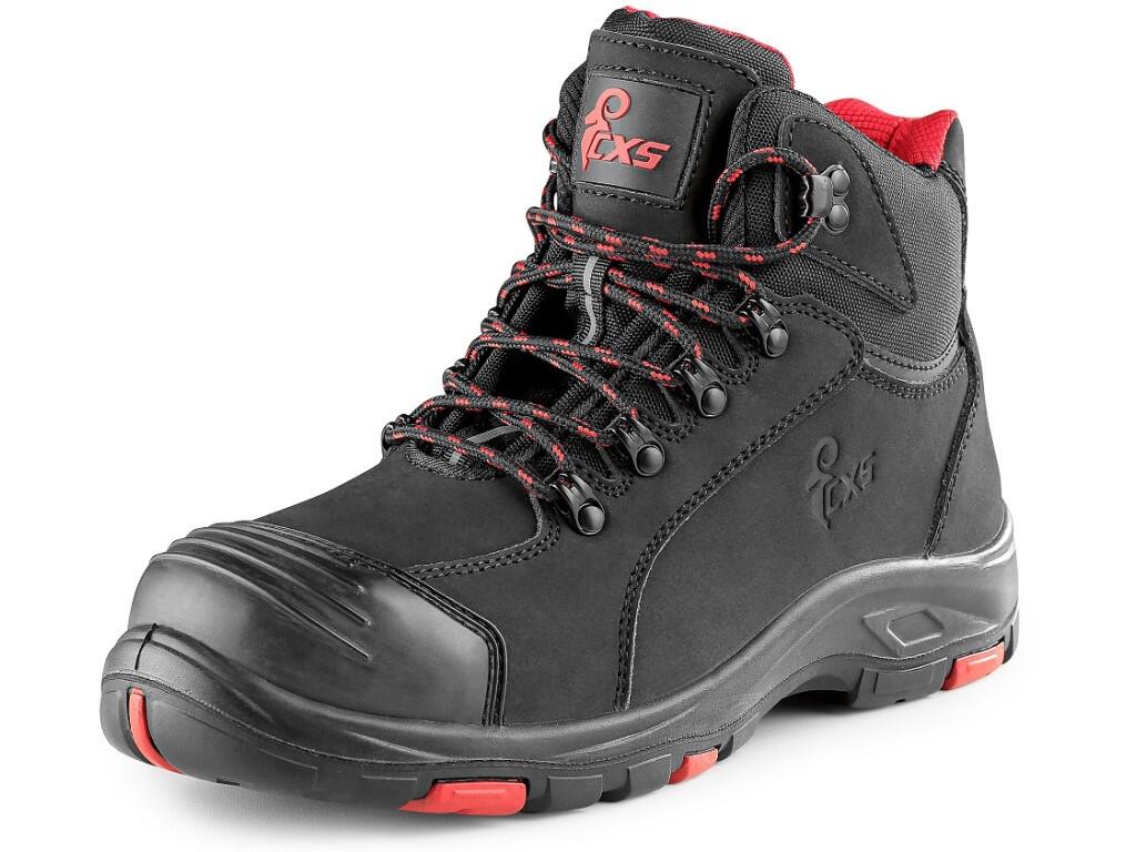 Ankle footwear CXS ROCK S3 DIORIT: Safety ankle leather footwear with a steel toe cap and insole, featuring a PVC reflective strip. Material: upper made of hydrophobic smooth nubu…