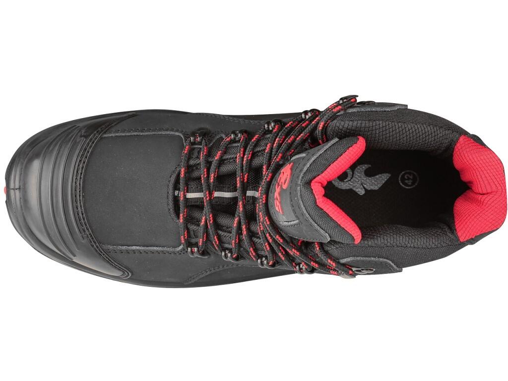 Ankle footwear CXS ROCK O2 DIORIT: Ankle leather footwear, featuring a PVC reflective strip. Material: upper made of hydrophobic smooth nubuck leather combined with PU accessories…