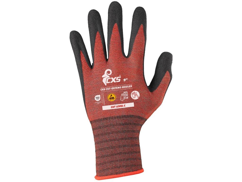 Gloves CXS CUT-DEFEND RESILEX ESD: Cut-resistant ESD gloves with cut protection level C, antistatic and ESD properties. Internal resistance: Rv < 1.0 x 10⁸ Ω. The palm and fingers…