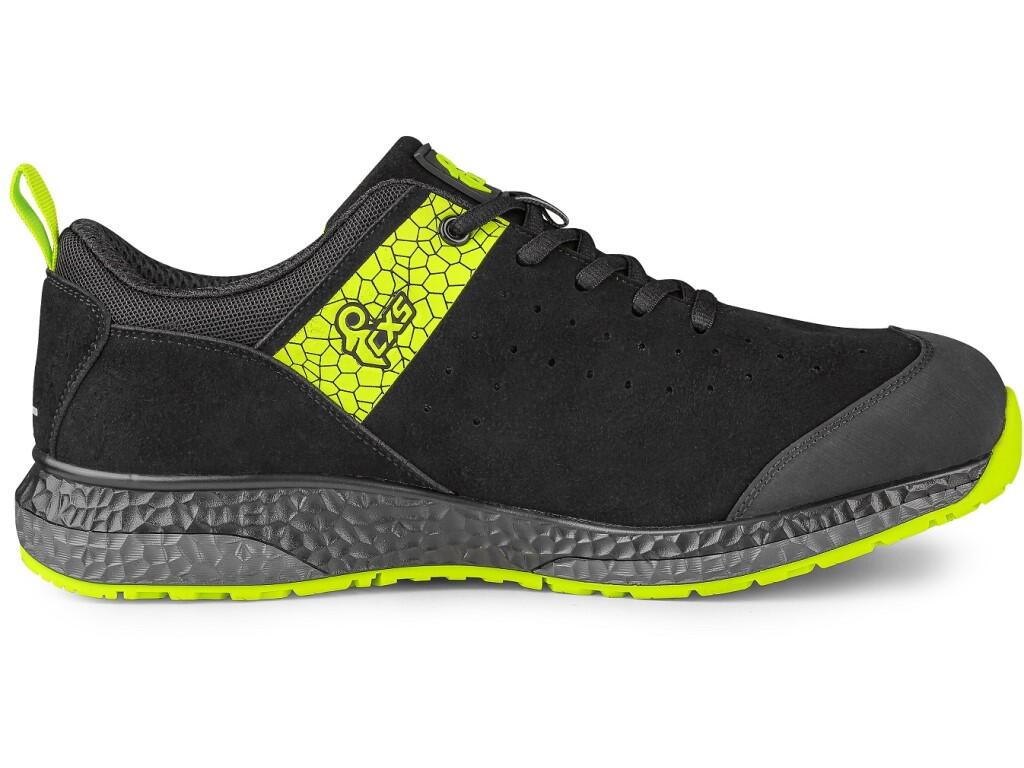 Low footwear CXS FIBELINE DORSATA S3S: Durable, comfortable, and designed for tough conditions. This low-cut ESD shoe with reflective elements features a brushed, waterrepellent m…