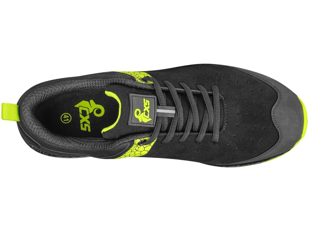 Low footwear CXS FIBELINE DORSATA O2: Durable, comfortable, and designed for tough conditions. This low-cut ESD shoe with reflective elements features a brushed, water-repellent m…