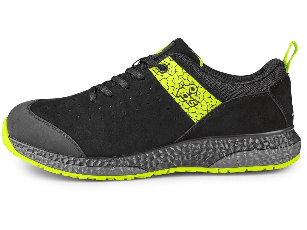 Low footwear CXS FIBELINE DORSATA O2: Durable, comfortable, and designed for tough conditions. This low-cut ESD shoe with reflective elements features a brushed, water-repellent m…