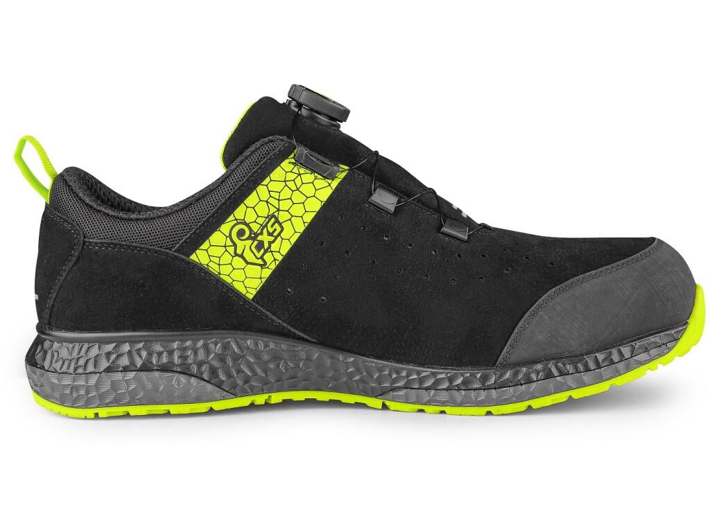 Low footwear CXS FIBELINE CERANA S3S: Durable, comfortable, and designed for tough conditions. This low-cut ESD shoe with reflective elements features a brushed, waterrepellent mi…