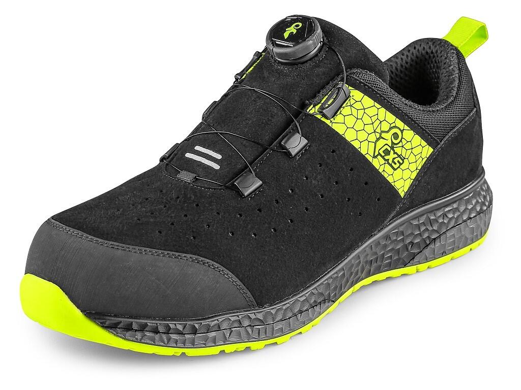 Low footwear CXS FIBELINE CERANA S3S: Durable, comfortable, and designed for tough conditions. This low-cut ESD shoe with reflective elements features a brushed, waterrepellent mi…