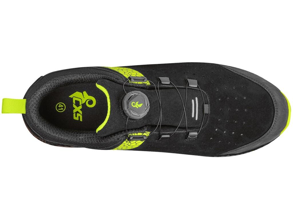 Low footwear CXS FIBELINE CERANA S3S: Durable, comfortable, and designed for tough conditions. This low-cut ESD shoe with reflective elements features a brushed, waterrepellent mi…