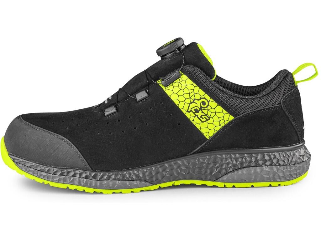 Low footwear CXS FIBELINE CERANA S3S: Durable, comfortable, and designed for tough conditions. This low-cut ESD shoe with reflective elements features a brushed, waterrepellent mi…