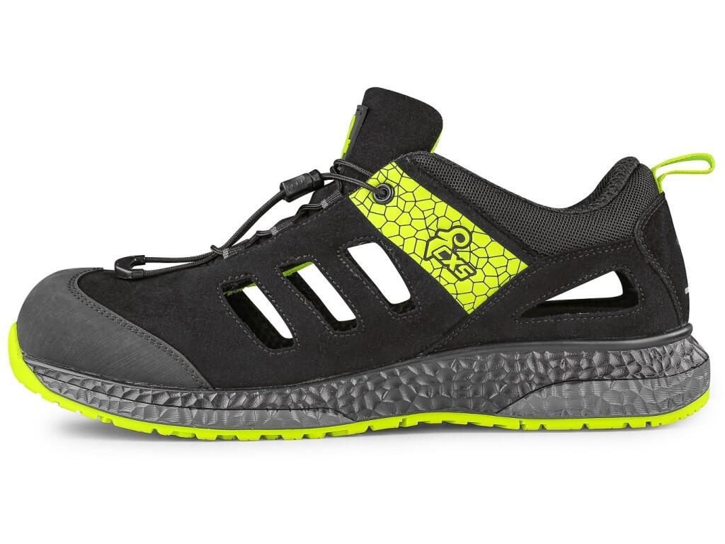 Low footwear CXS FIBELINE FLOREA S1PS: Durable, comfortable, and designed for tough conditions. This perforated low-cut ESD shoe with reflective elements and a quick-lacing system…