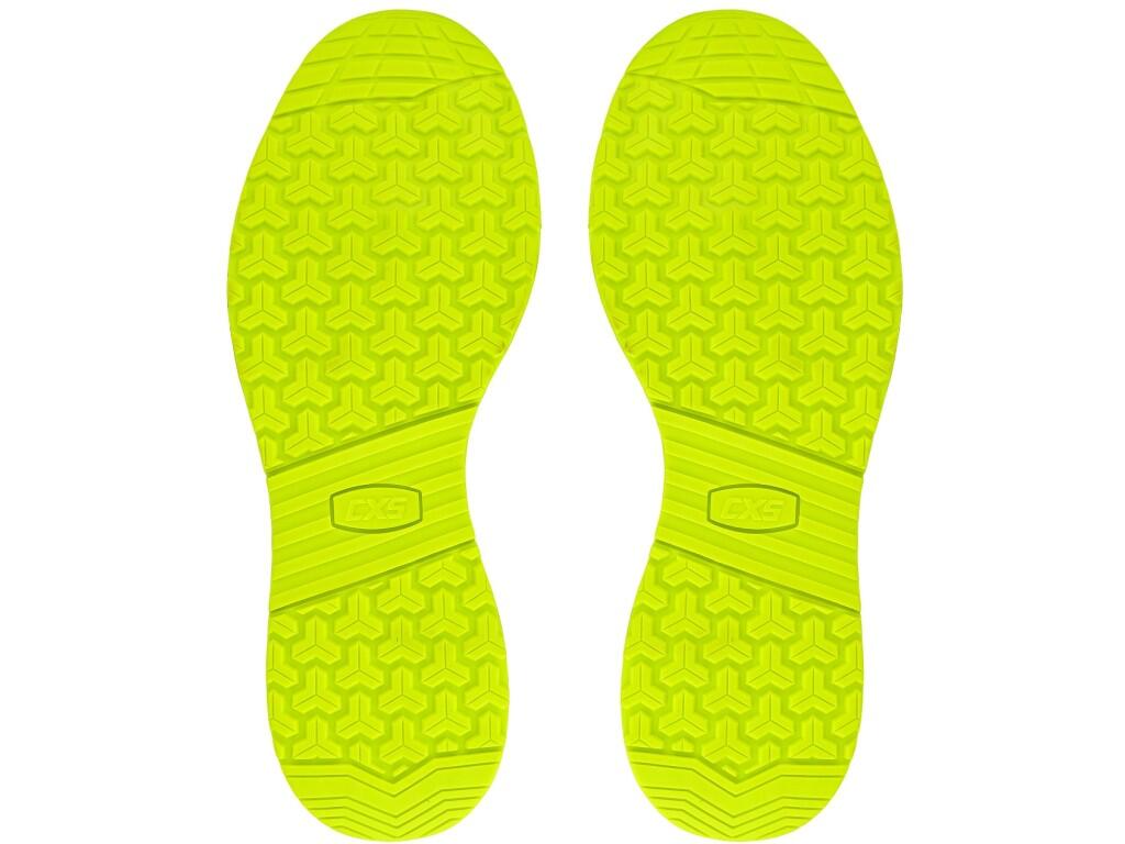 Low footwear CXS FIBELINE FLOREA O1: Durable, comfortable, and designed for tough conditions. This perforated low-cut ESD shoe with reflective elements and a quick-lacing system f…