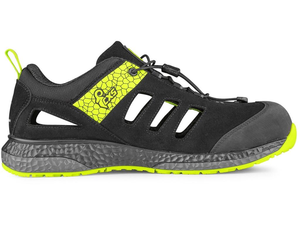 Low footwear CXS FIBELINE FLOREA O1: Durable, comfortable, and designed for tough conditions. This perforated low-cut ESD shoe with reflective elements and a quick-lacing system f…