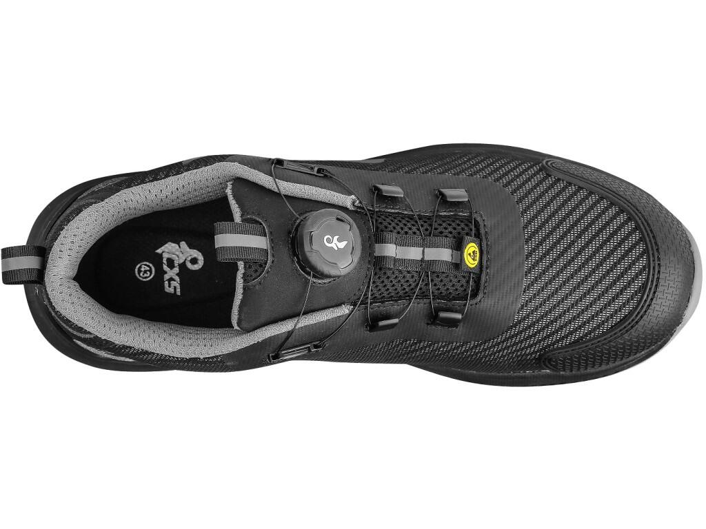 Low footwear CXS ISLAND SABA S1PS ESD: Safety ESD work shoe with a breathable upper, composite toe cap and textile antipenetrating insole, reflective accessories. A special tighte…