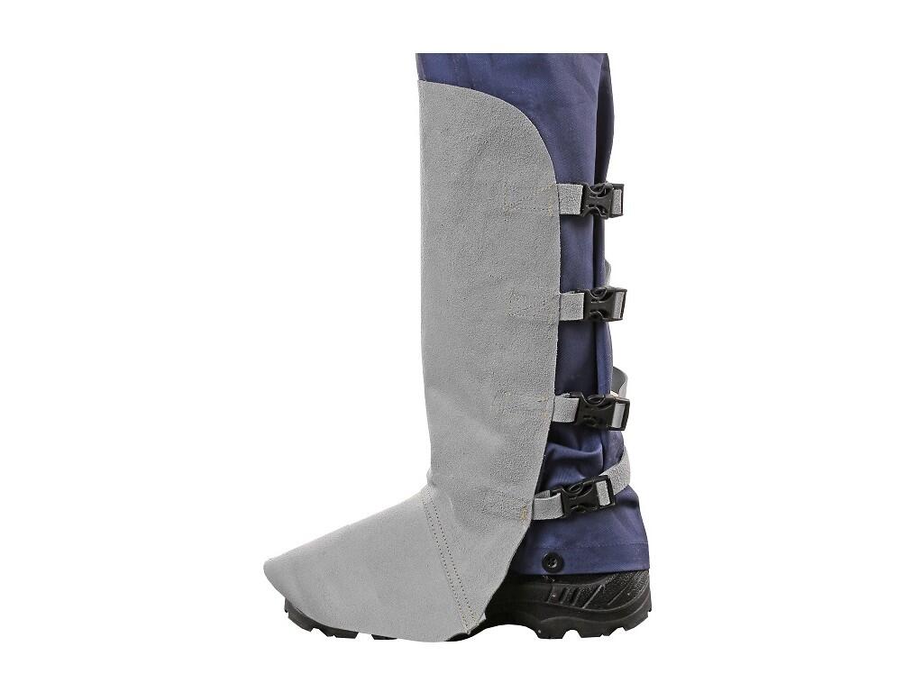 Gaiters CXS KAME: Welding gaiters, fastening with leather straps with plastic buckles, length 48cm. Recommended application: all arc welding processes like MMA, MIG/MAG, TIG, micr…