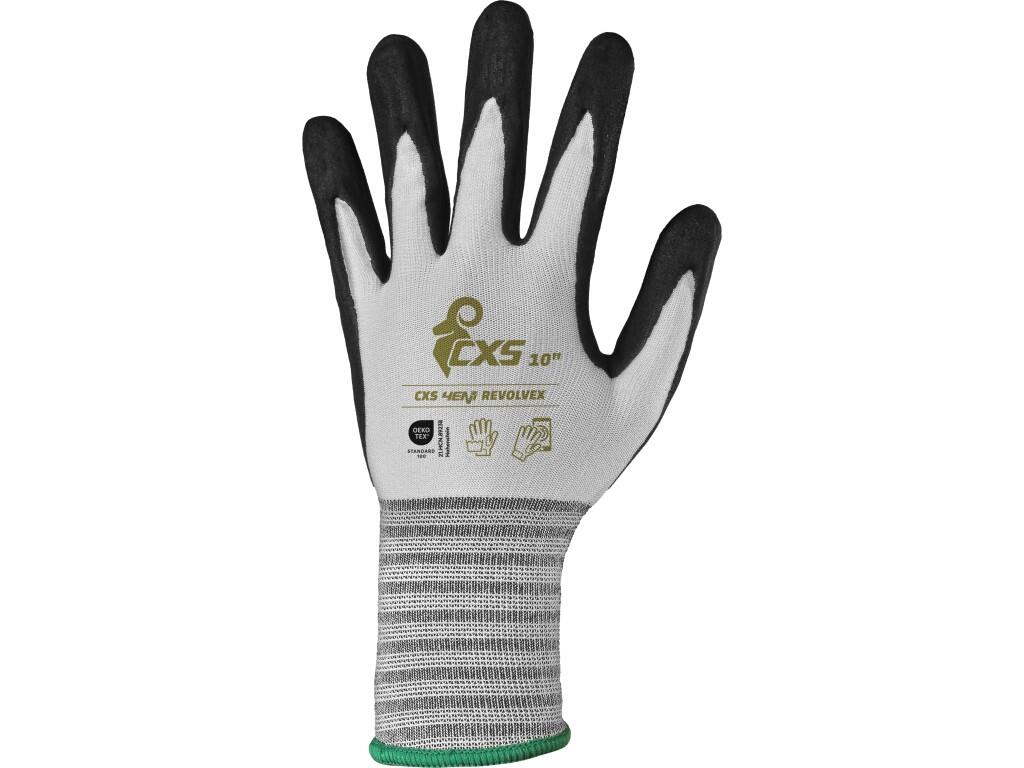 Gloves CXS 4ENVI REVOLVEX: Seamless knitted gloves made from recycled materials, giving new life to plastic bottles. Each glove repurposes 2.6 PET bottles. The palm and fingertips…