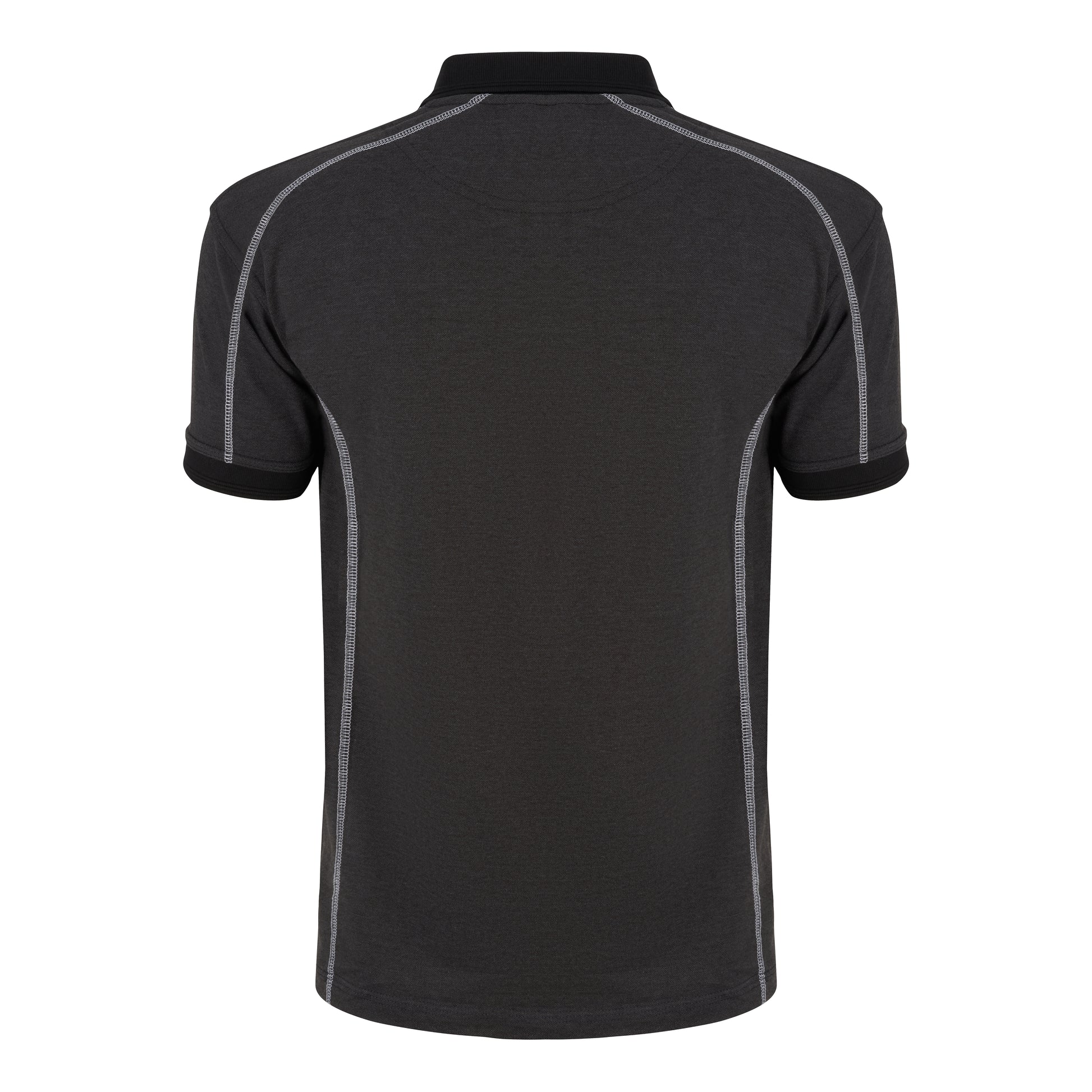 Crane Poloshirt Charcoal Melange - Black Back