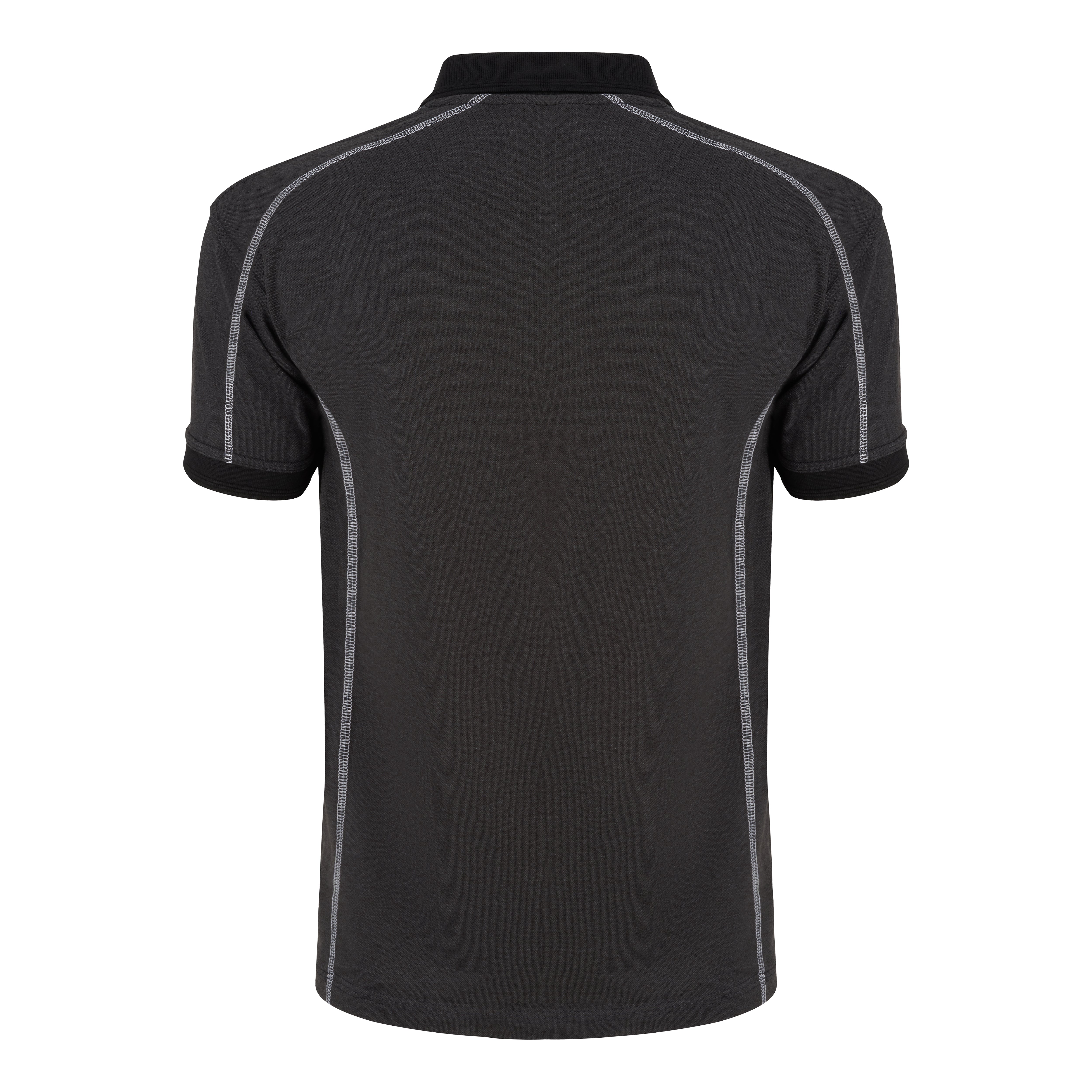 Crane Poloshirt Charcoal Melange - Black Back