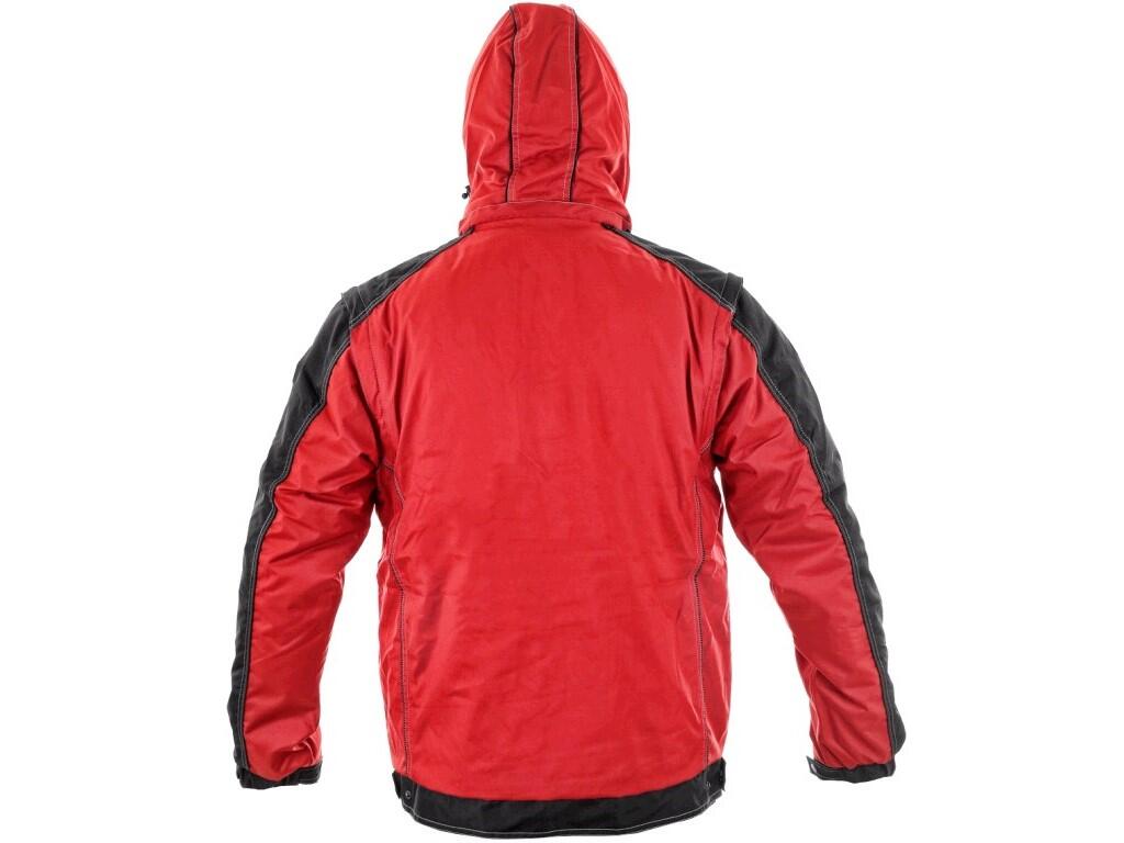 Jacket CXS IRVINE: Men’s padded jacket 2 in 1, zipper covered by trimming, detachable hood, fleece collar, detachable sleeves, sleeves with regulated wristband, plastic loop under…