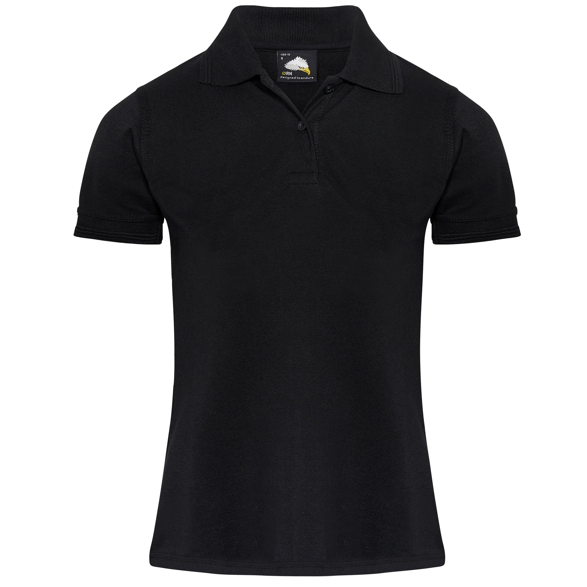 Ladies Eagle Poloshirt Black Front