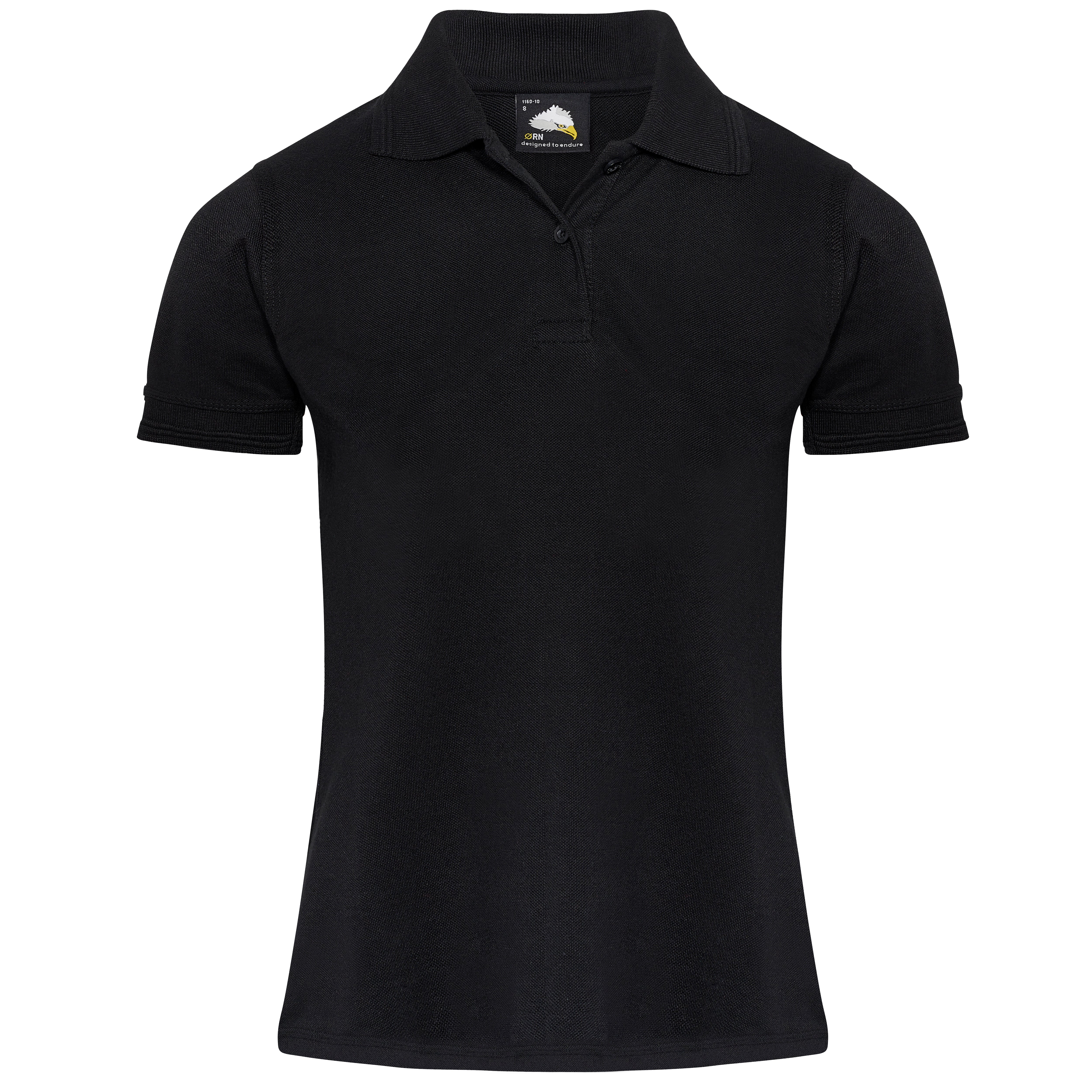 Ladies Eagle Poloshirt Black Front
