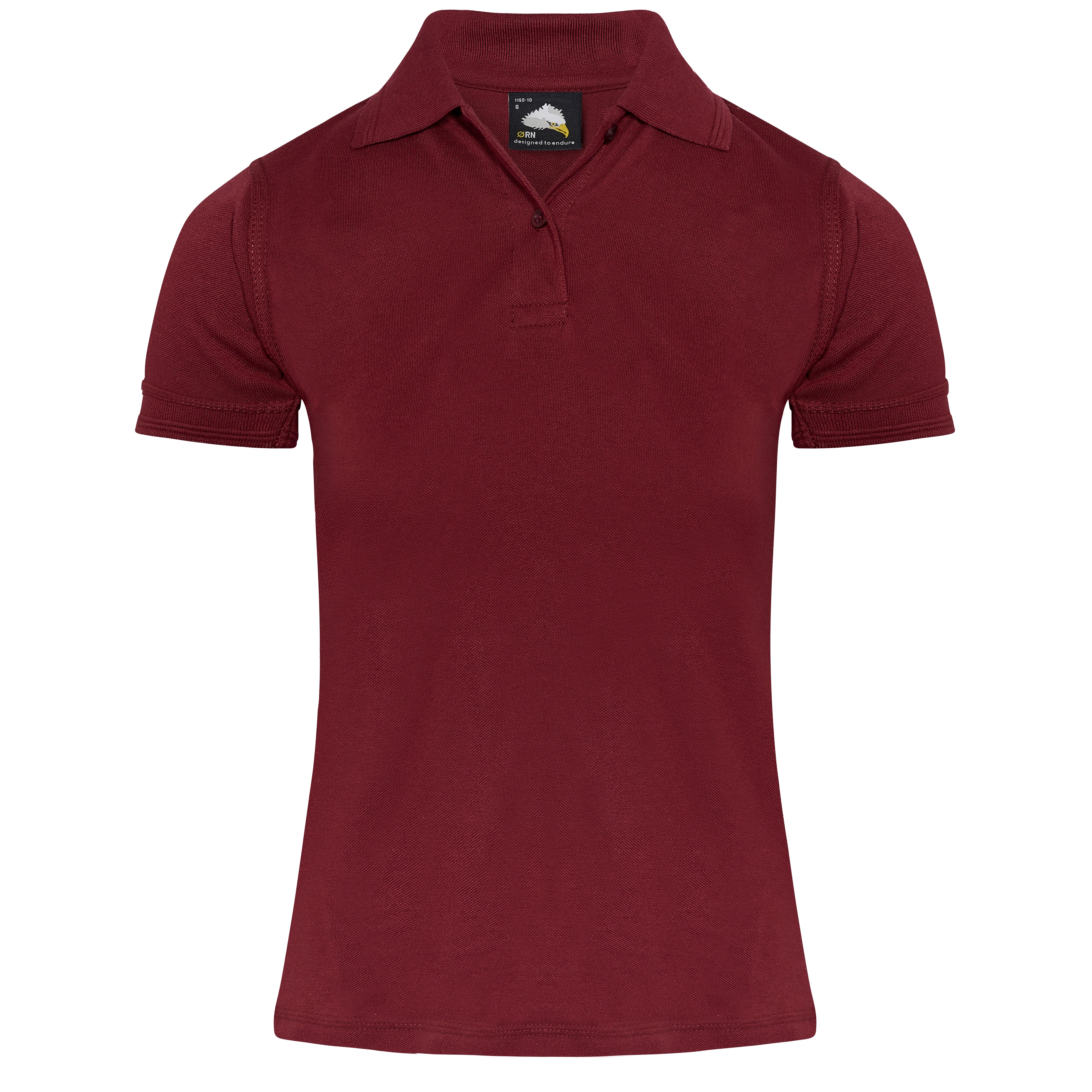 Ladies Eagle Poloshirt Burgundy Front