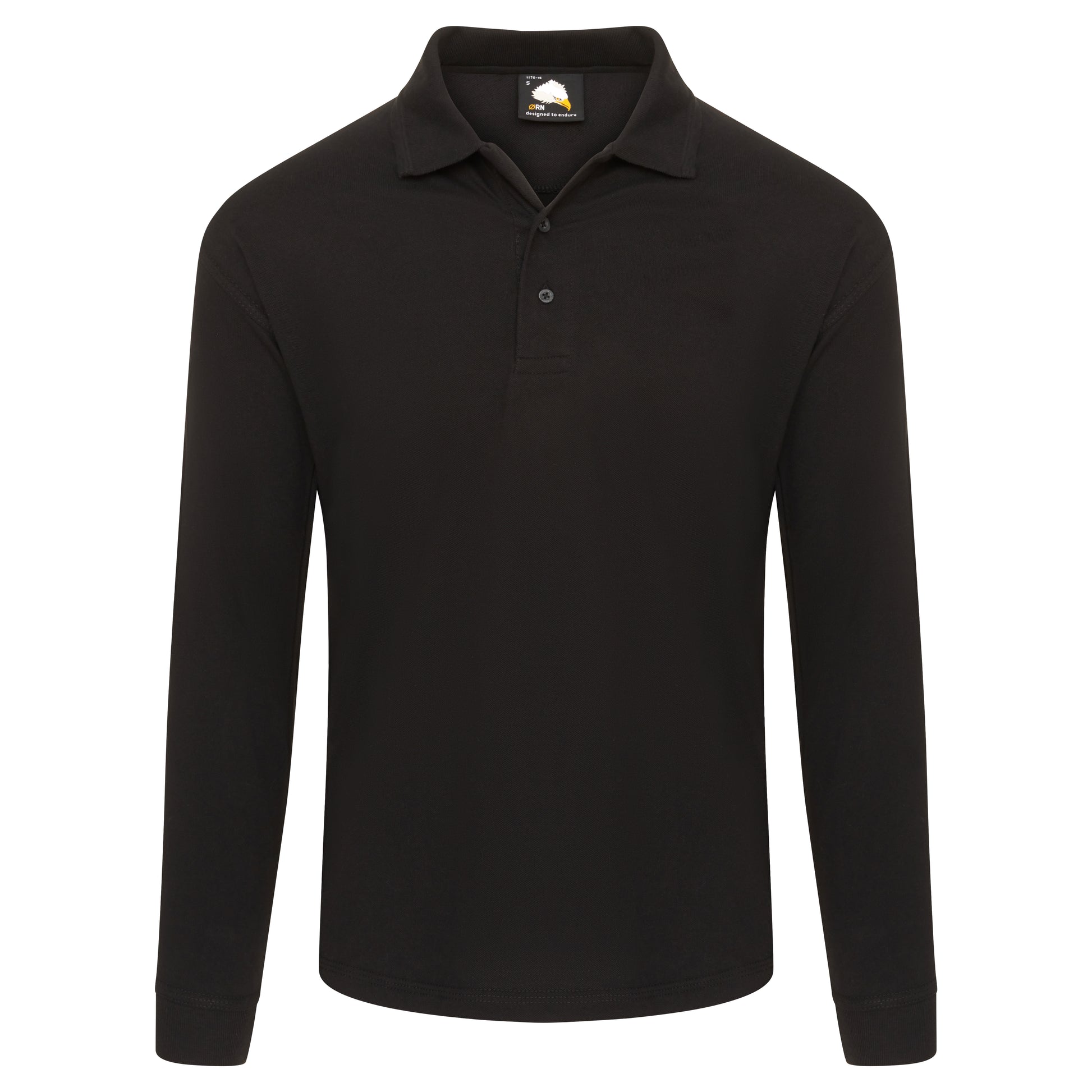Weaver Long Sleeved Poloshirt Black Front