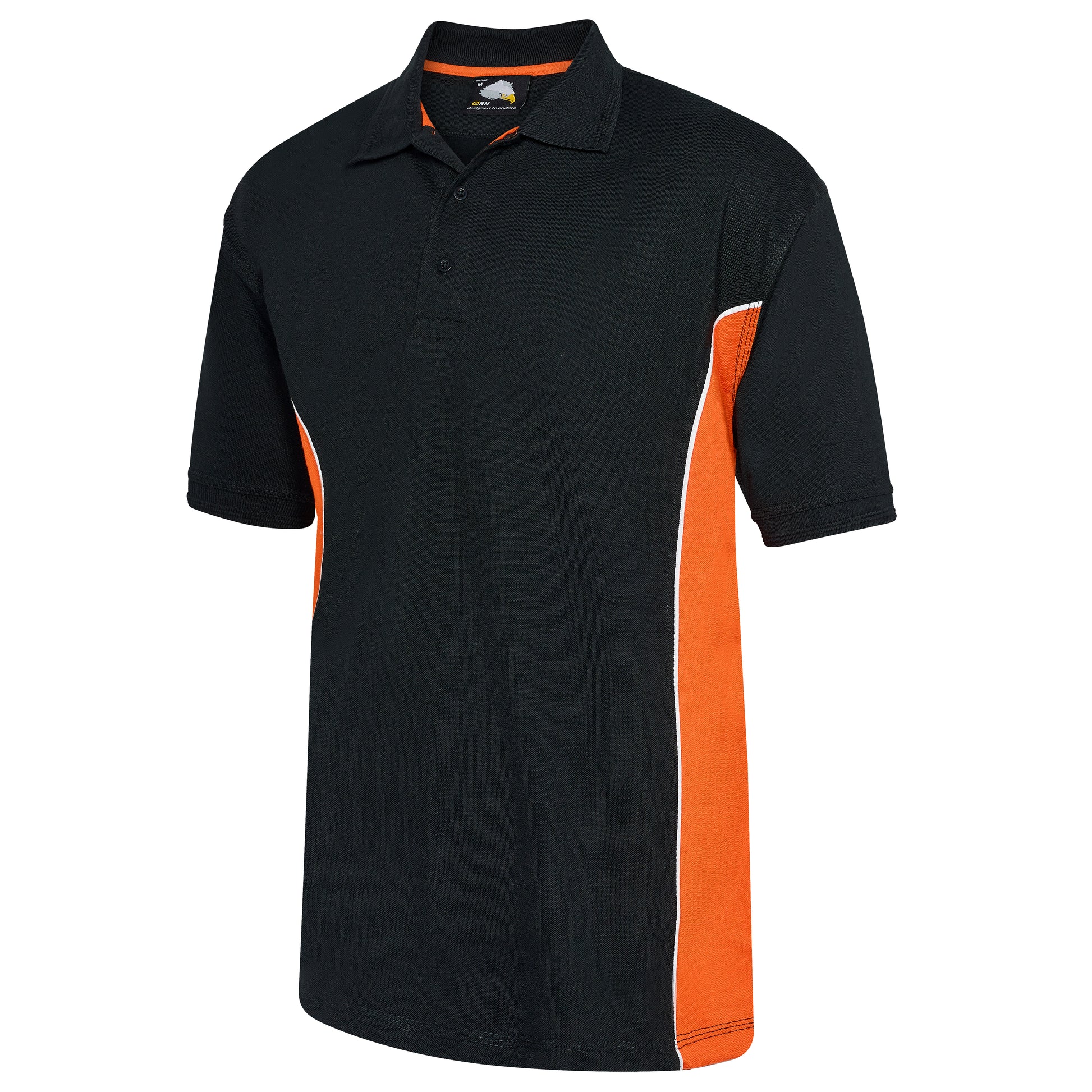 Silverswift Poloshirt Black - Orange Front