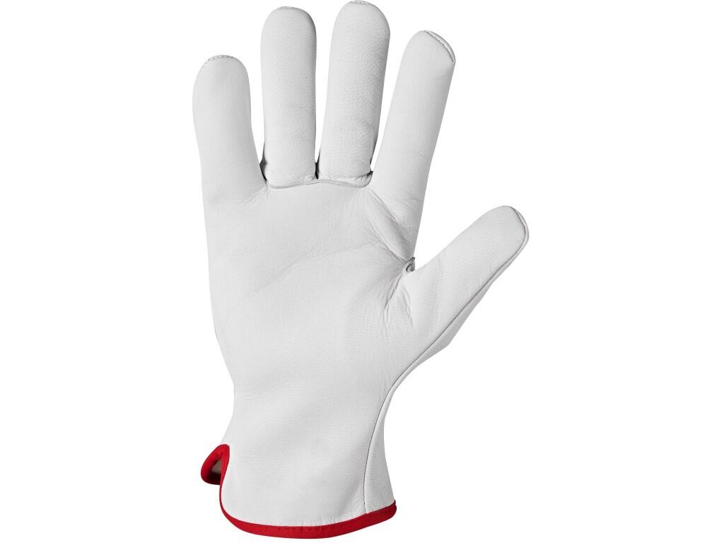 Gloves BONO W: Winter leather gloves with a comfortable fleece lining and rubber wrist. Recommended application: logistics, light industry, hobby, construction, drivers.