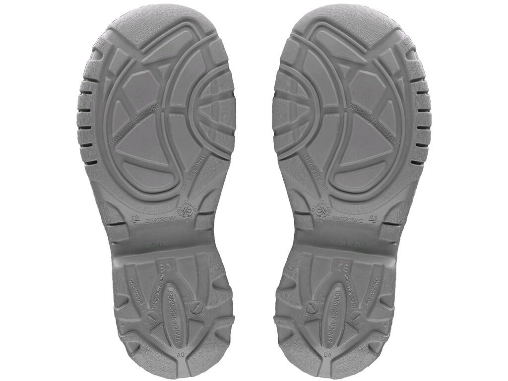 Ankle footwear CXS SAFETY STEEL MANGAN S3: Safety ankle footwear, leather, with steel toe cap and insole. Material: upper made of 1,8 - 1,9 mm hydrophobic grain leather with refle…